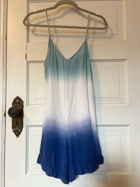 Gingham&Heels Playsuit Romper Small/XS Relaxed Beach Tie Dye ombré Summer Ruffle